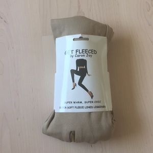 Fleece leggings w zipper side detail new tan